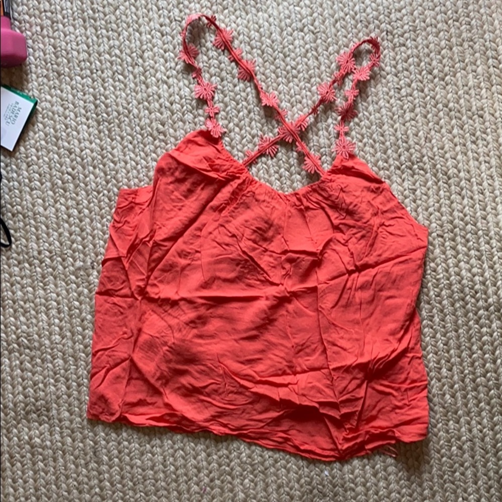Coral top w/ gathered back